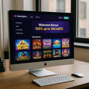 MetaSpins Casino - Desktop Interface Design - Belgisch Online Casino